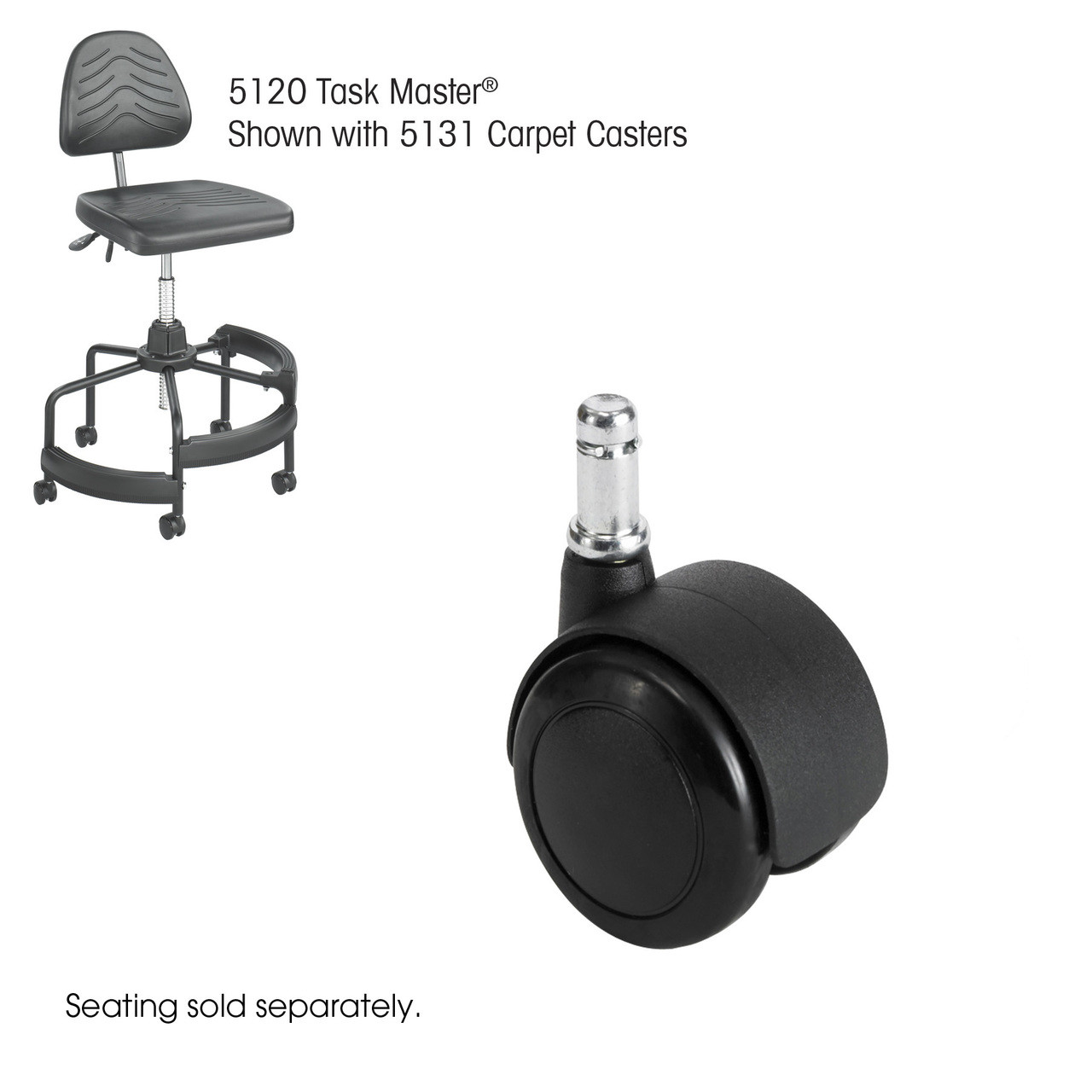 Task Master Carpet Casters, 2" (Set of 5)