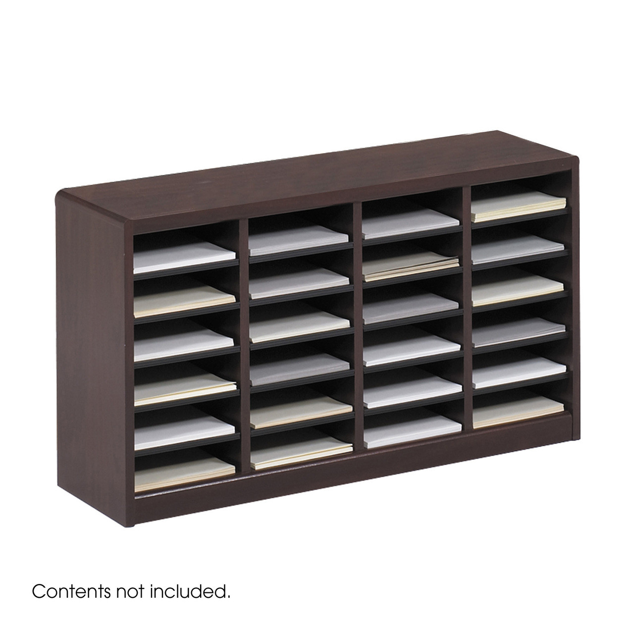 E-Z Stor? Wood Literature Organizer, 24 Compartments