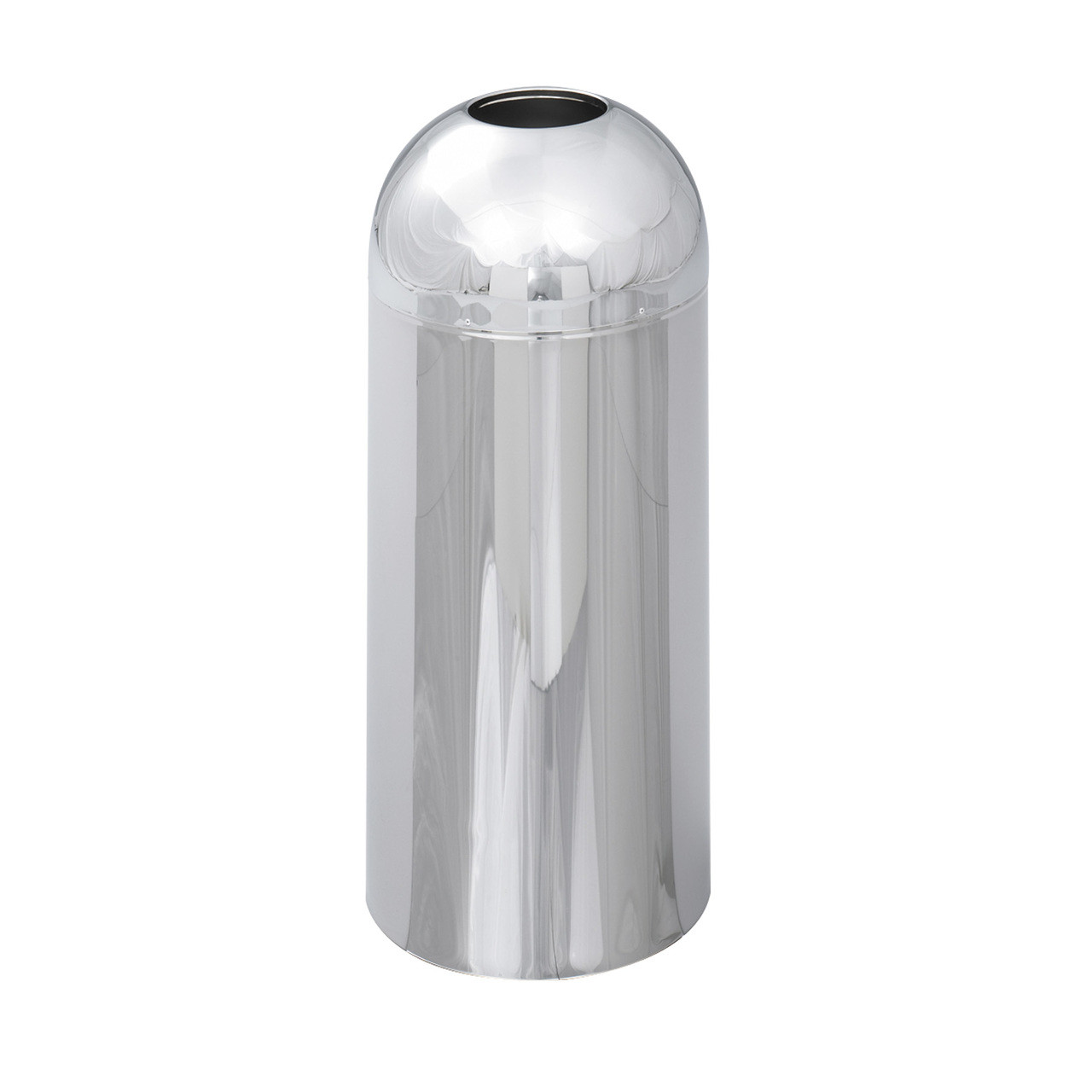 Reflections By Safco Open Top Dome Receptacle, Chrome