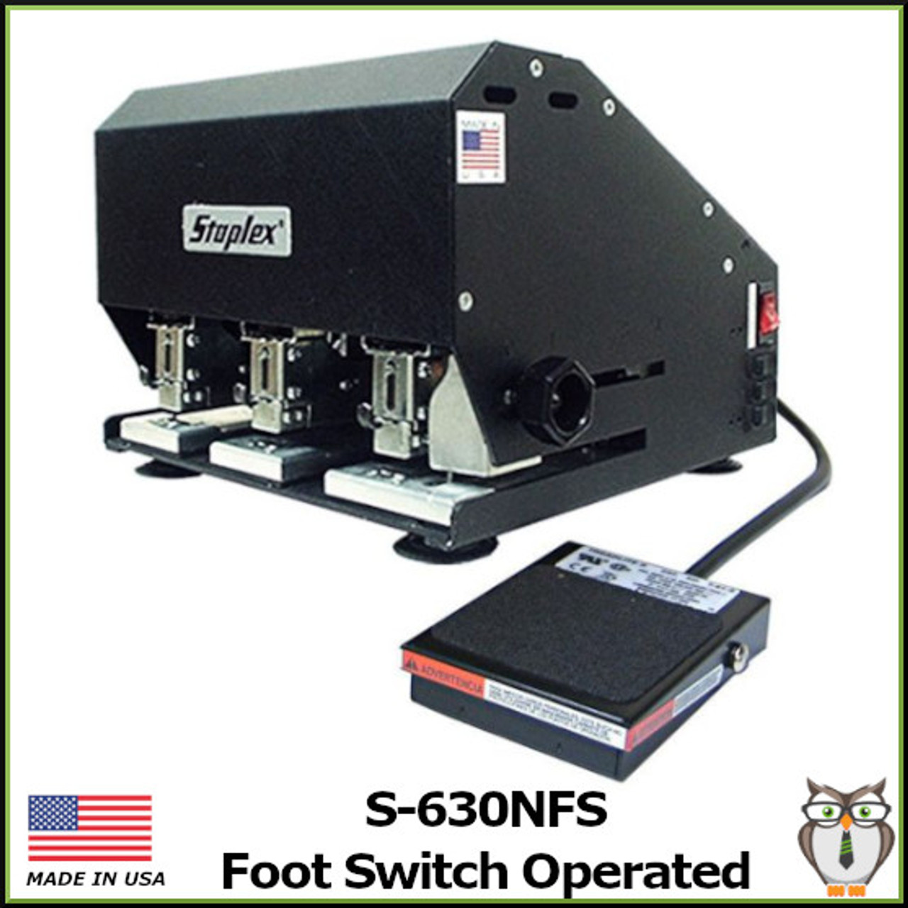 Staplex® S-630NFS Foot Switch Operated Special Triple Header Electric Stapler (S-630NFS) Staplex® S-630NFS Foot Switch Operated Special Triple Header Electric Stapler (S-630NFS)