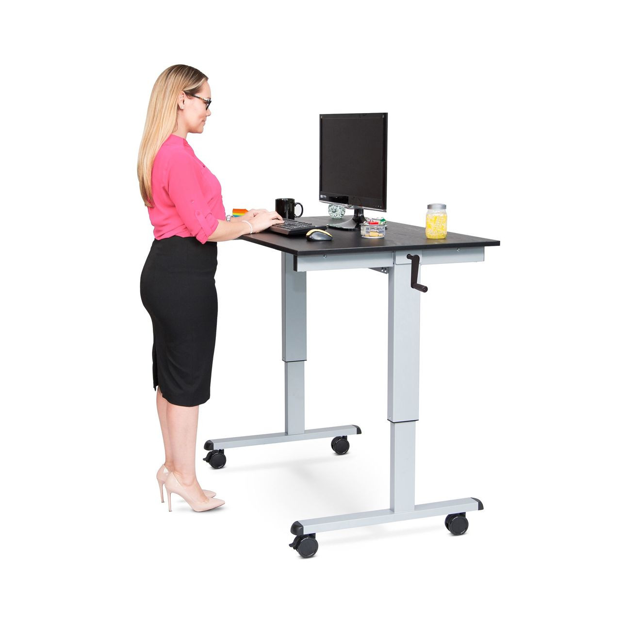 48" Crank Adjustable Stand Up Desk