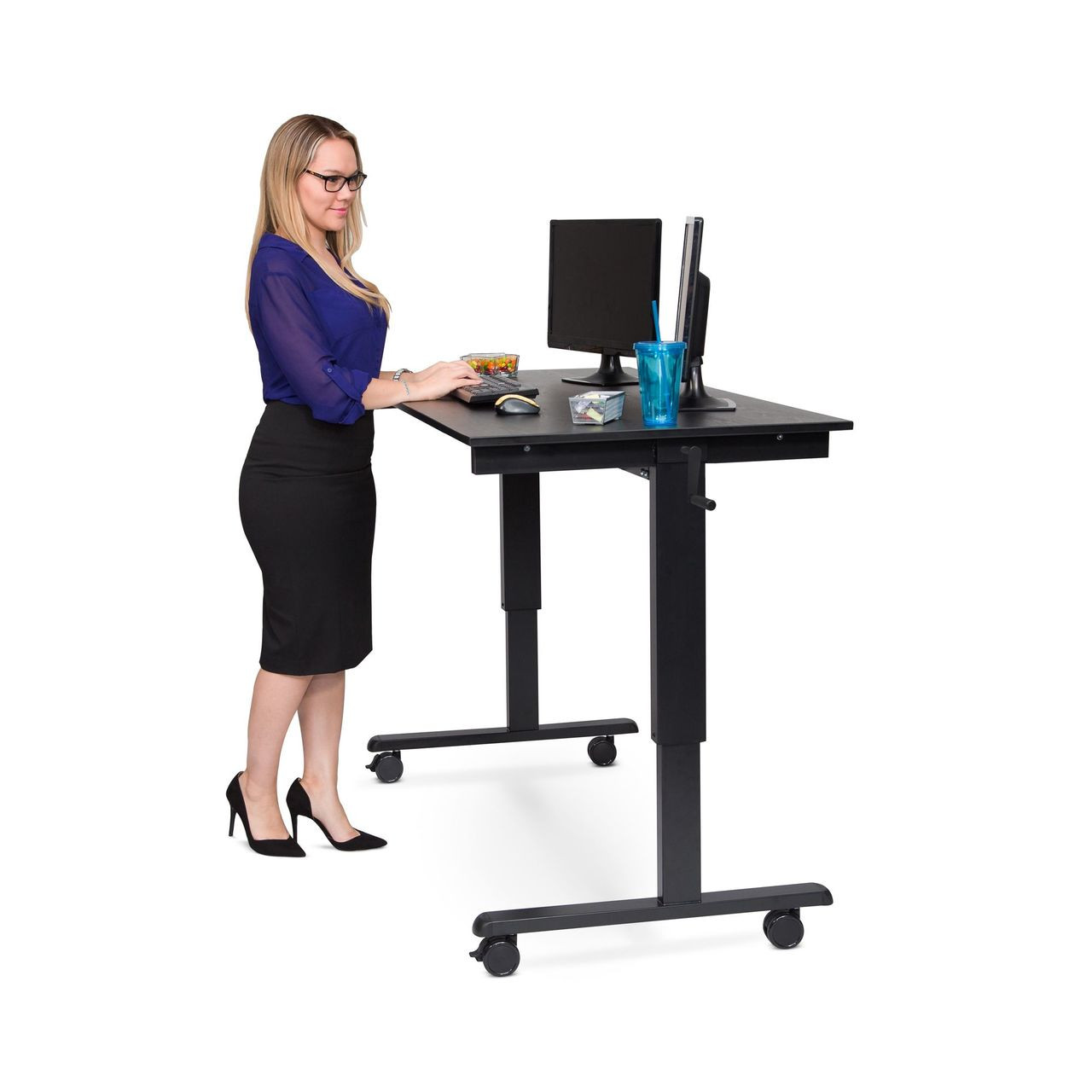 60" Crank Adjustable Stand Up Desk