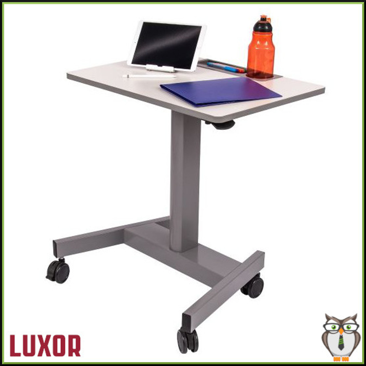 Pneumatic Sit/Stand Student Desk (STUDENT-P) - Front Right Angle