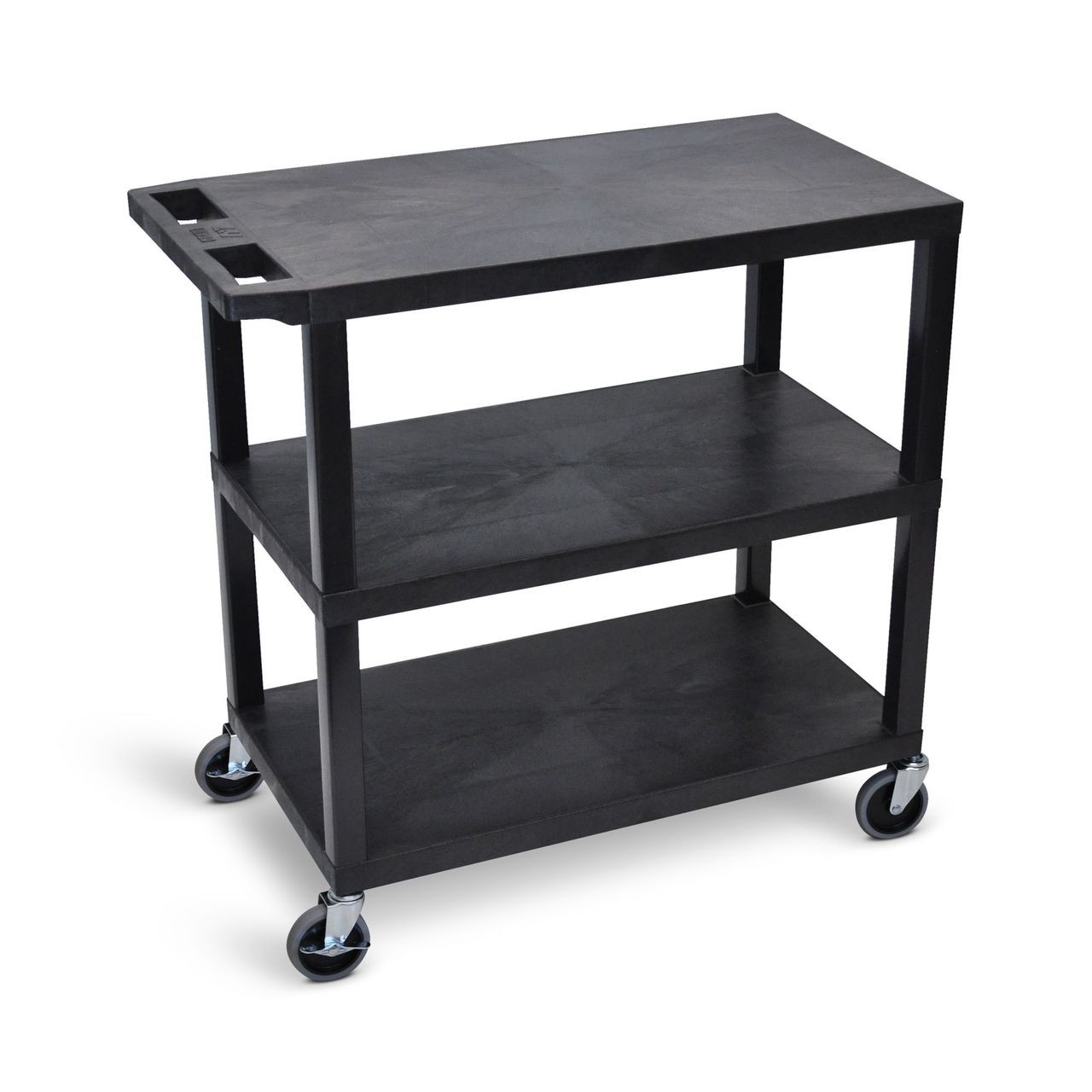 32"W x 18"D - Three Flat Shelves - Black