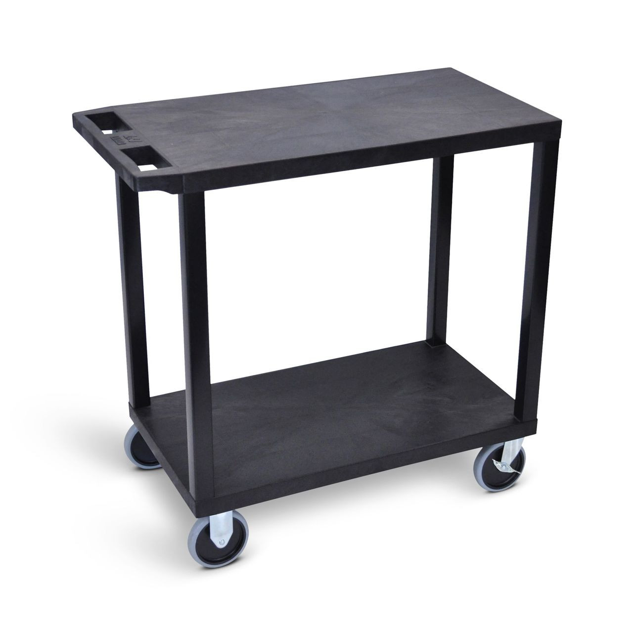 32"W x 18"D - Two Flat with 5" Casters - Black