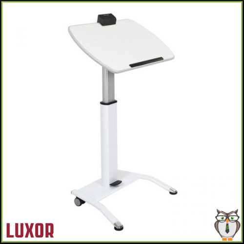 Pneumatic Height-Adjustable Lectern / Mobile Standing Desk with KwikBoost EdgePower® Charging Station (LX-PNADJ-EPW) - Side Pneumatic Height-Adjustable Lectern / Mobile Standing Desk with KwikBoost EdgePower® Charging Station (LX-PNADJ-EPW) - Side