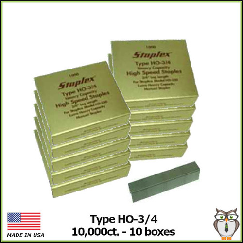 Staplex® 3/4” High Speed Staples (10,000 ct. - 10 boxes) (HO-3/4) Staplex® 3/4” High Speed Staples (10,000 ct. - 10 boxes) (HO-3/4)