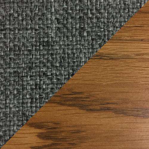 Wooden Mallet Dakota Wave Single Bench, Charcoal Grey, Medium Oak