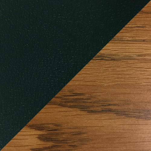 Wooden Mallet Dakota Wave Two Seat Bench, Green Vinyl, Medium Oak
