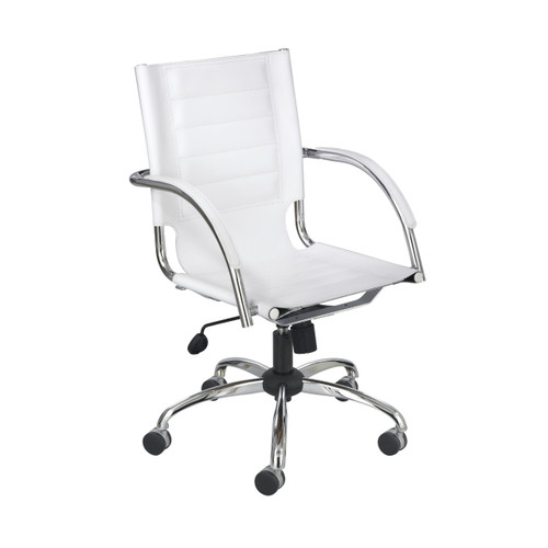 Flaunt Managers Chair White Leather