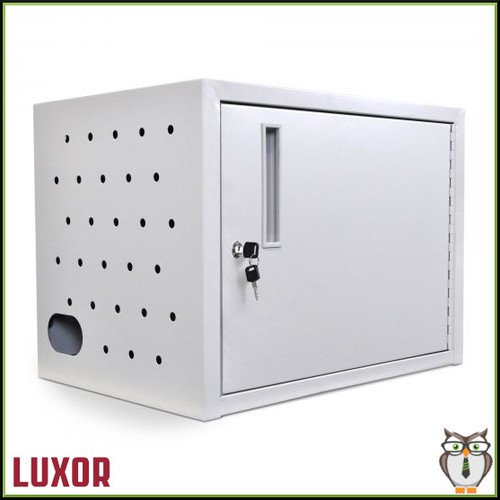 Luxor 12-Tablet Wall / Desk Charging Box (LLTMW12-G) - Front Angle Luxor 12-Tablet Wall / Desk Charging Box (LLTMW12-G) - Front Angle