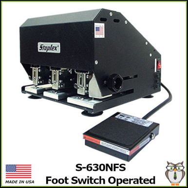 Staplex S-620NFS Footswitch-Activated Double Header Commercial Electric  Stapler for Header Cards, Made in USA