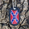 Distressed Confederate Flag Plate Dog Tag + FREE Chain + Silencer