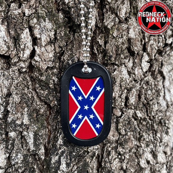 Confederate Dog Tag + FREE Chain + Silencer - Redneck Nation