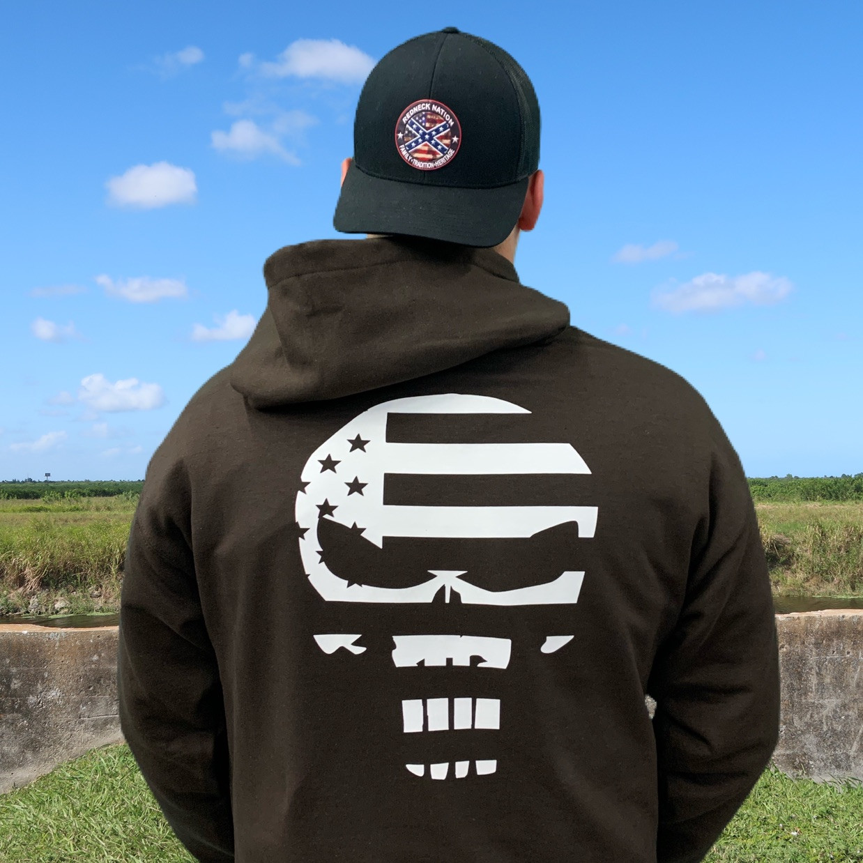 White American Flag Punisher LODH