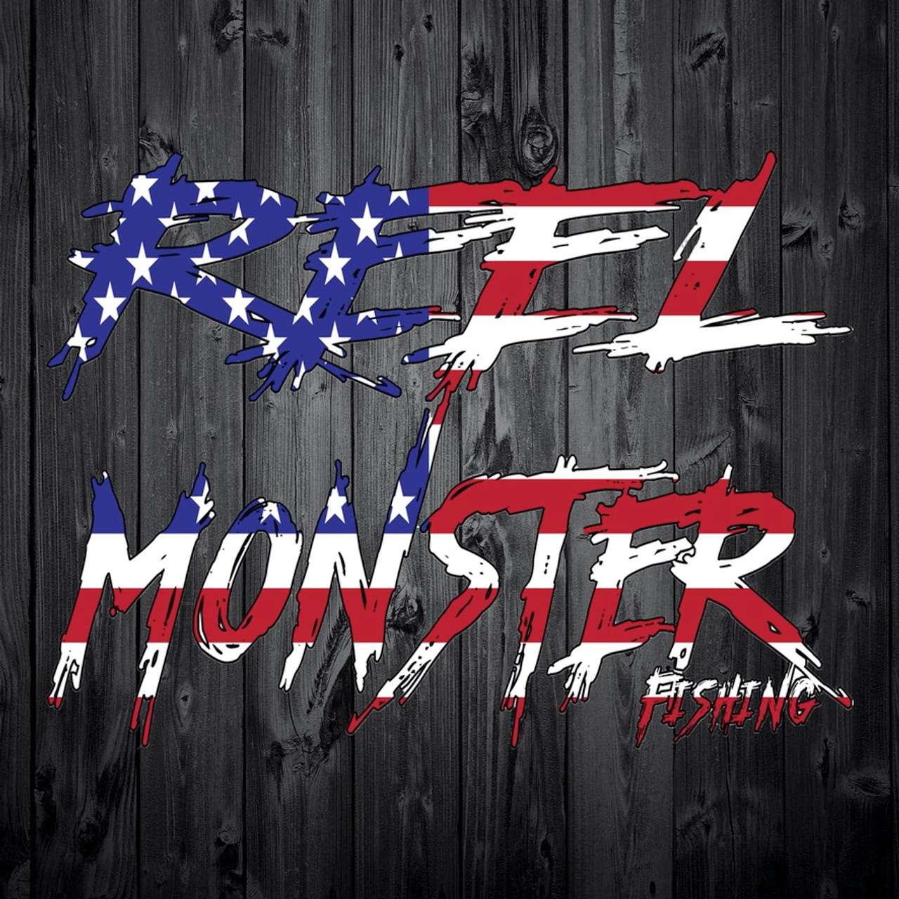 Reel Monster© Red, White & Blue Oval Fishing Original RMRWBS-21