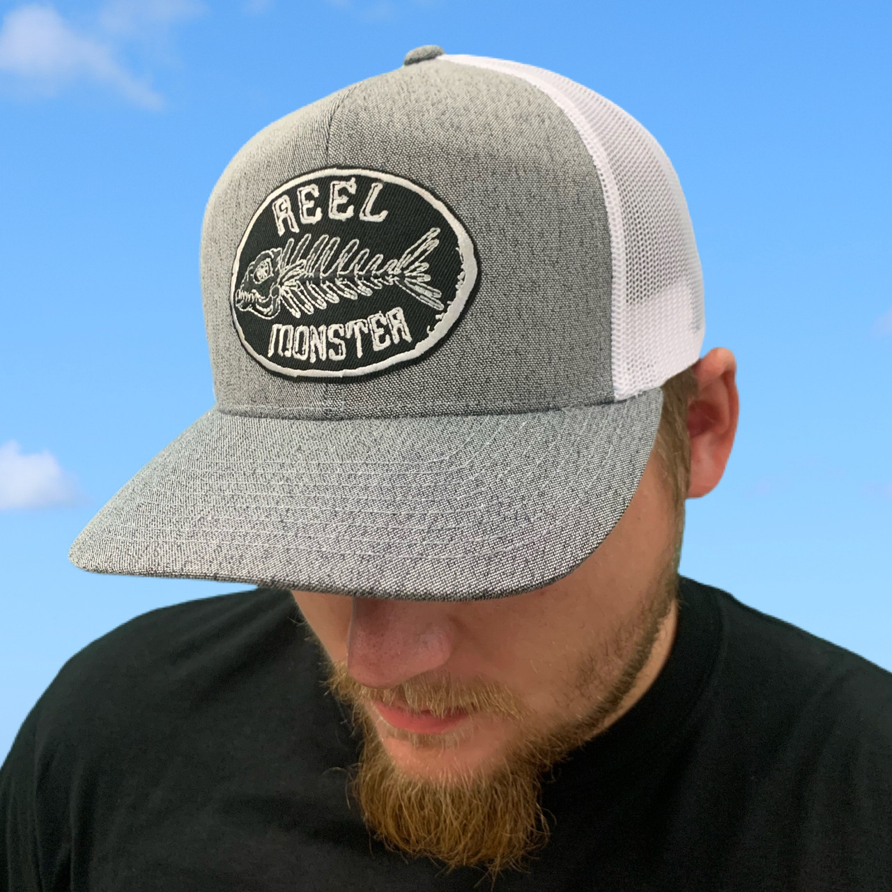 Reel Monster© Black/Wite Logo Grey 