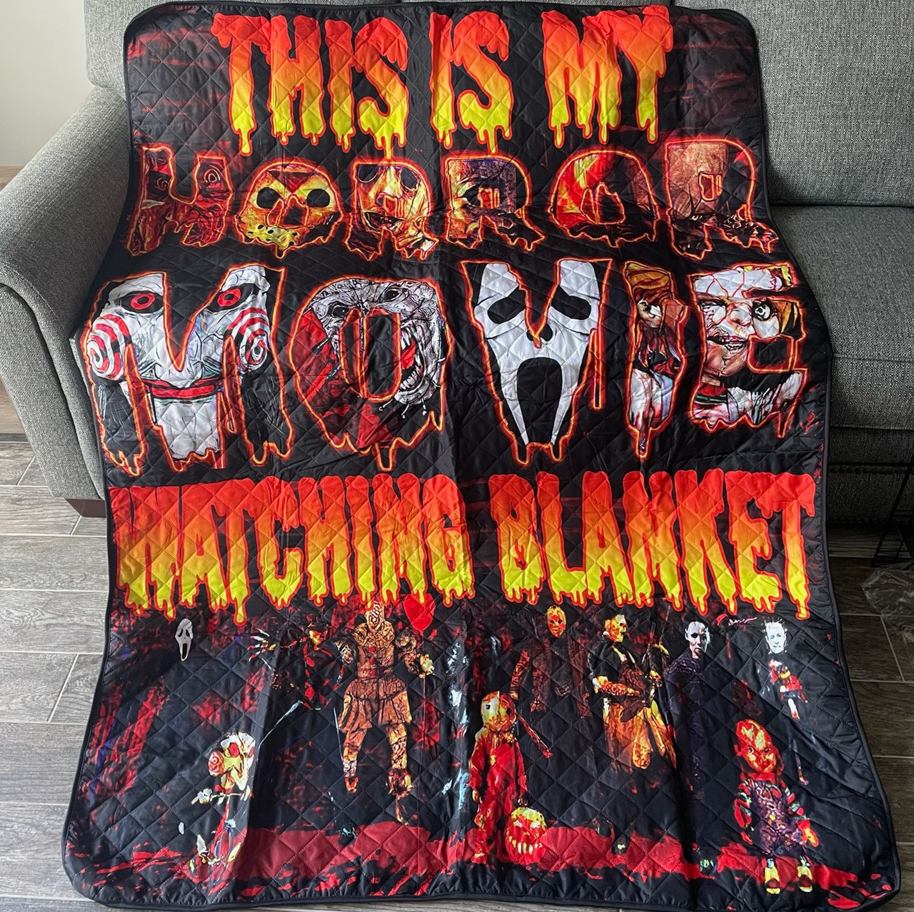 louis vuitton horror pattern parody Blanket