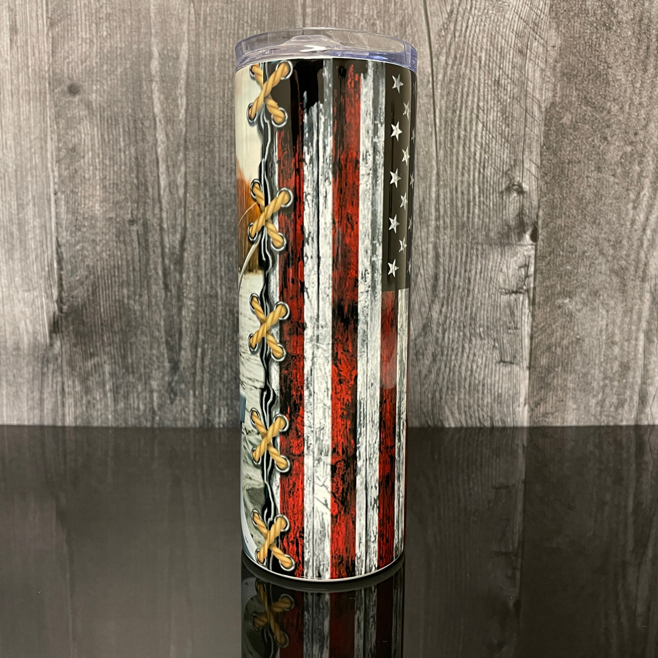 Hunting/fishing Flag Cup, Outdoors Flag Personalized Tumbler