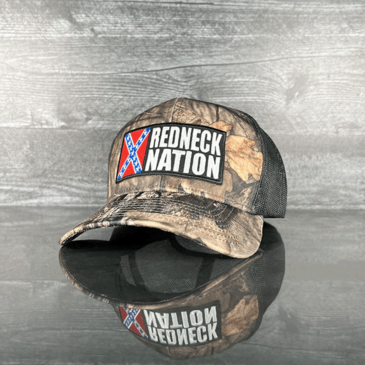 Redneck Nation© Camo/Black Confederate Logo Hat - Redneck Nation