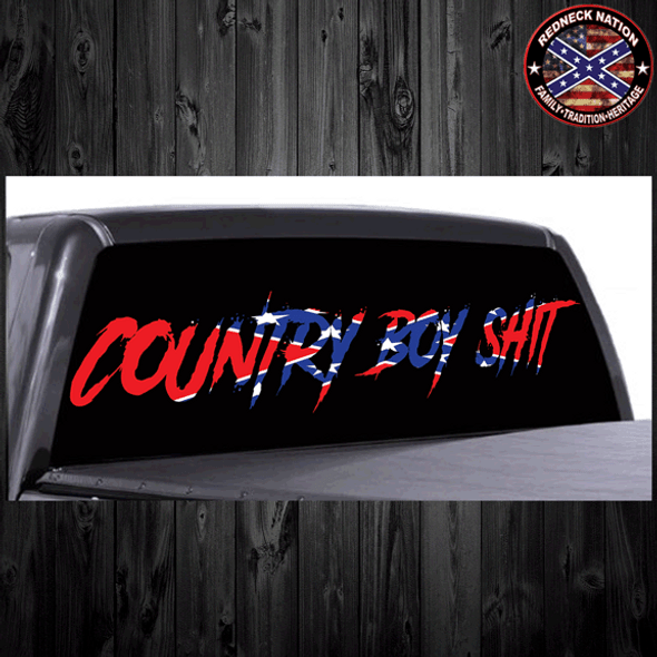 Country Boy Shit Confederate Rear Window RNRW-10