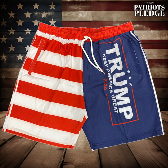 Trump KAGA American Flag Swim Trunks