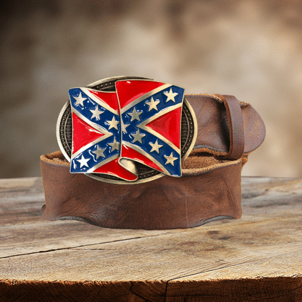 Confederate Round Waving Buckle RNBB-1275 Confederate Round Waving Buckle RNBB-1275
