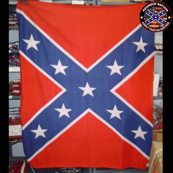 Large 67" X 52" Redneck Nation Fleece Rebel Throw