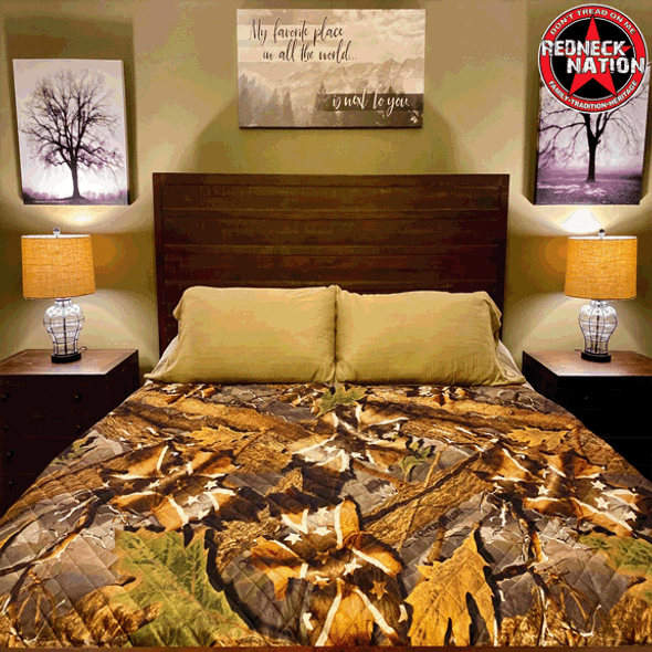 Redneck Nation© Confederate Camo© Quilted Blanket Large 57" X 85"