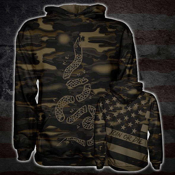 Join or Die Gold Camo Hoodie