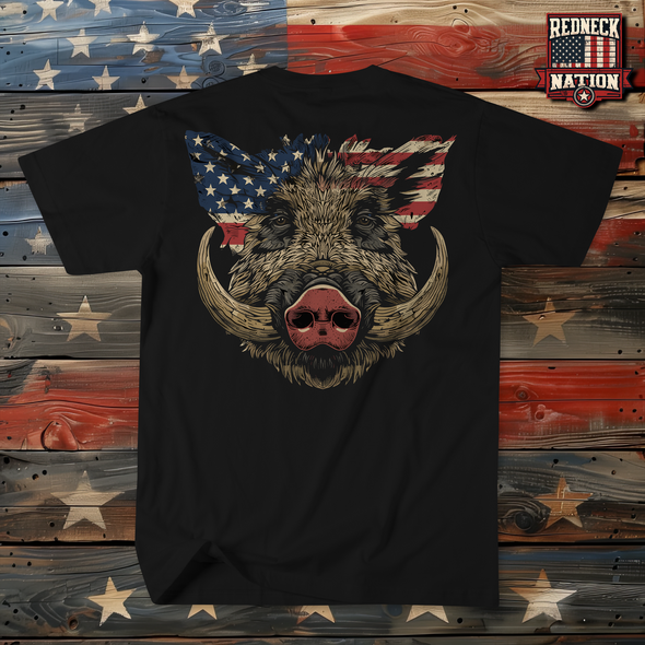 Redneck Nation Americana Boar T- Shirt