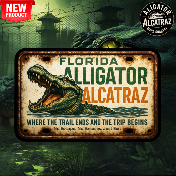 Alligator Alcatraz License Plate Sticker