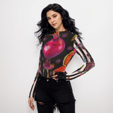 Pomegranate mesh top