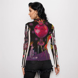 Pomegranate mesh top