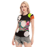 Dotty Glitter Puff Mesh Short Sleeve Top