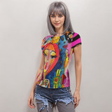 Cotton candy short sleeve mesh top