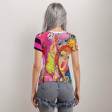 Cotton candy short sleeve mesh top