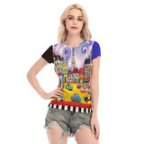 Micro car short sleeve mesh top