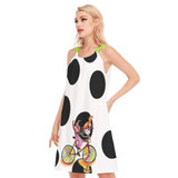 Dotty bike girl Women's O-neck Dress Cotton