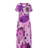 Pink Fizz Women's V-neck Dress With Side Slit