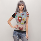 Strawberry candy Short Sleeve Mesh Blouse