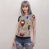 Strawberry candy Short Sleeve Mesh Blouse