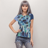 Blue fizz Women's Short Sleeve Mesh Top