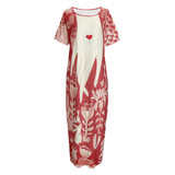Red Rabbit's garden Maxi Dress With Pockets