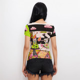 Happy Matcha Short Sleeve Mesh Top