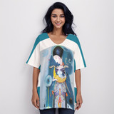 Girl holding the moon  top 100% cotton short sleeve top