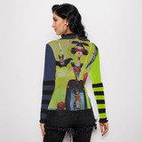 Bat girl long sleeve Mesh Top