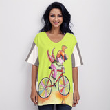 Bike girl top 100% cotton