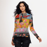 Walking not talking long sleeve mesh top