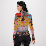 Walking not talking long sleeve mesh top